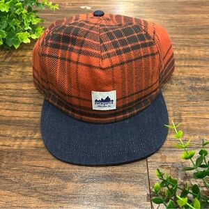 NWT PATAGONIA Plaid Range Hat - trucker hat denim buffalo Cascade burnished red